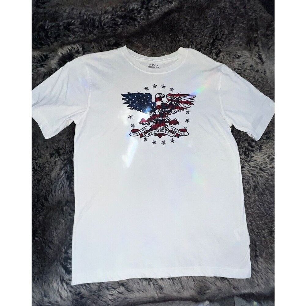 Vintage Roebuck & Co. Bald Eagle T Shirt, Junior X-Large,Sleeve Unisex - Picture 2 of 14
